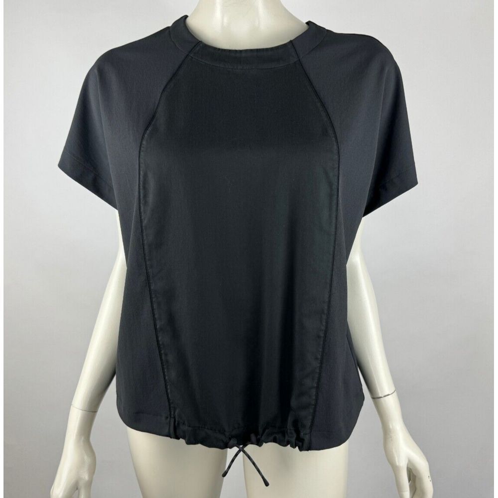 Lululemon Tied to Motion Short Sleeve Top Women 10? EUC Stretch Gym‎ Round Neck